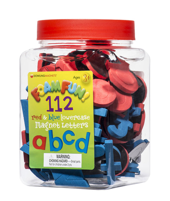 Color-Coded Lowercase Foam Fun Magnets, red vowels